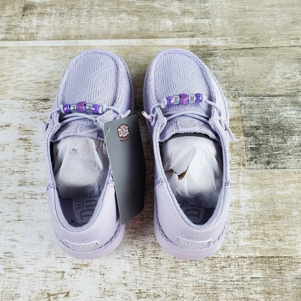 Hey Dude Wendy Funk Shoelry Kids Loafer Shoes Sz 13 C13 Purple Comfort Round Toe